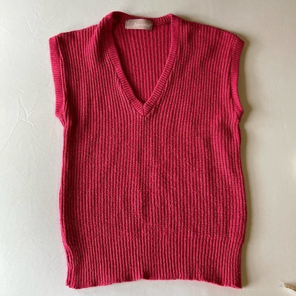 VINTAGE Adaptions pink v-neck sweater vest M